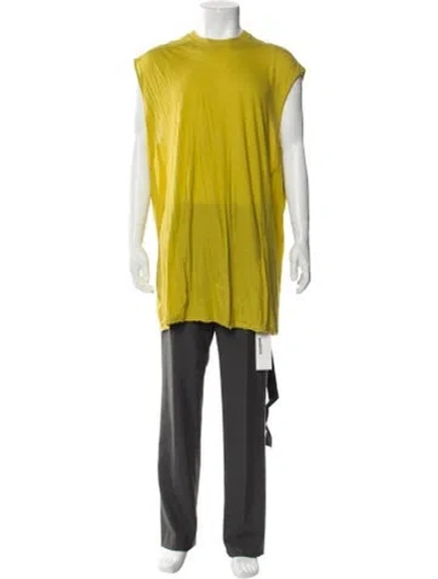 Pre-owned Rick Owens Crew Neck Sleeveless Tank In Green