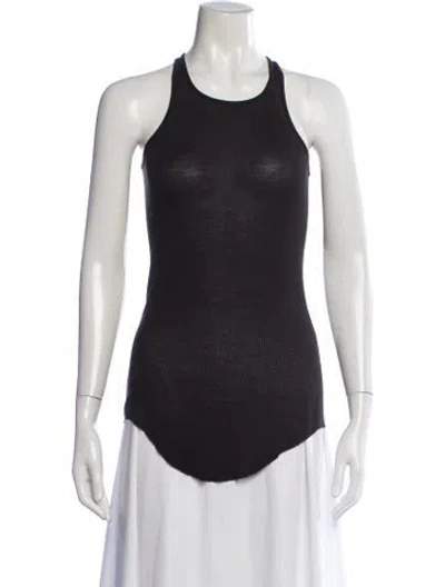 Pre-owned Rick Owens Crew Neck Sleeveless Top In Black
