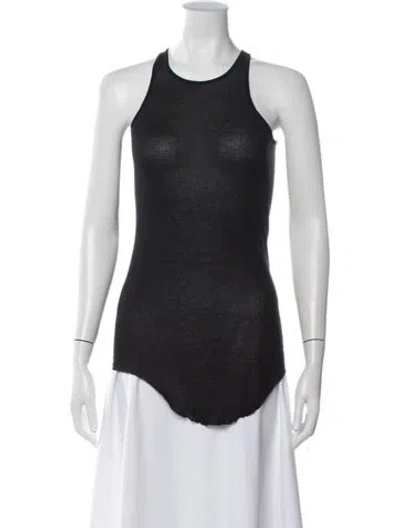 Pre-owned Rick Owens Crew Neck Sleeveless Top In Black