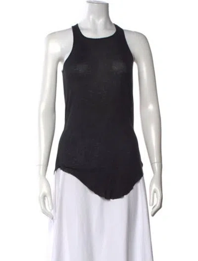 Pre-owned Rick Owens Crew Neck Sleeveless Top In Black