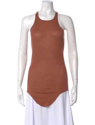 Pre-owned Rick Owens Crew Neck Sleeveless Top In Brown