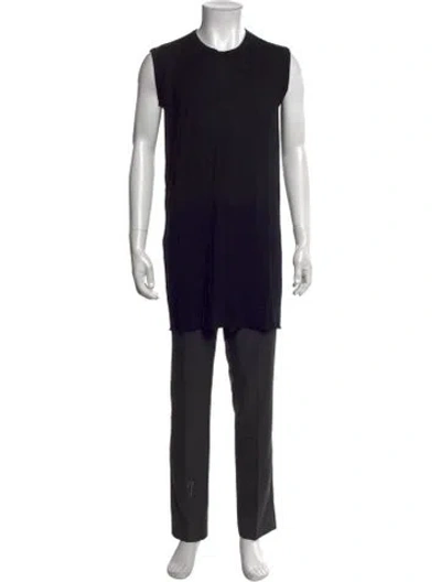 Pre-owned Rick Owens Crew Neck Sleeveless T-shirt In Black