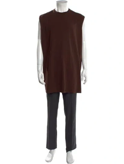 Pre-owned Rick Owens Crew Neck Sleeveless T-shirt In Brown