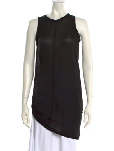 Pre-owned Rick Owens Crew Neck Sleeveless Tunic In Black