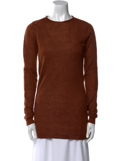 Pre-owned Rick Owens Crew Neck Sweater In Brown