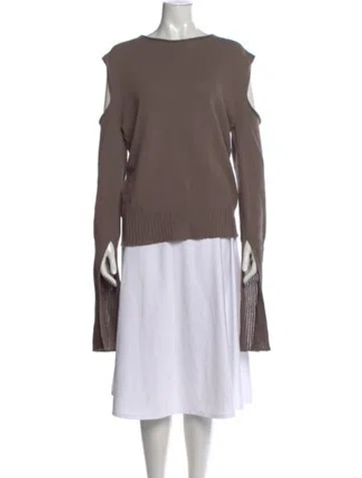 Pre-owned Rick Owens Crew Neck Sweater In Brown