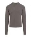 Rick Owens Gray Hollywood Round Neck Sweater In Gray