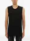Rick Owens Round Neck Sleeveless Top In Light Fabric In Black