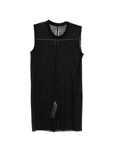 Rick Owens Crew-neck Tank Top In Black