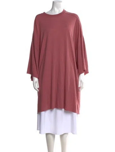 Pre-owned Rick Owens Crew Neck Three-quarter Sleeve Tunic W/ Tags In Pink