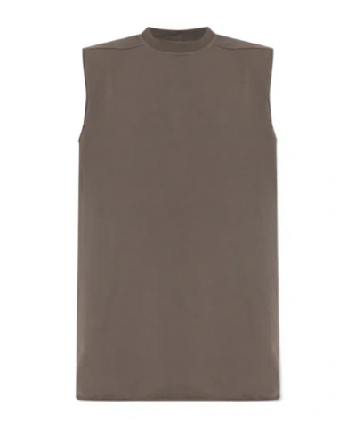 Rick Owens Raw-edge Sleeveless Vest In Brown