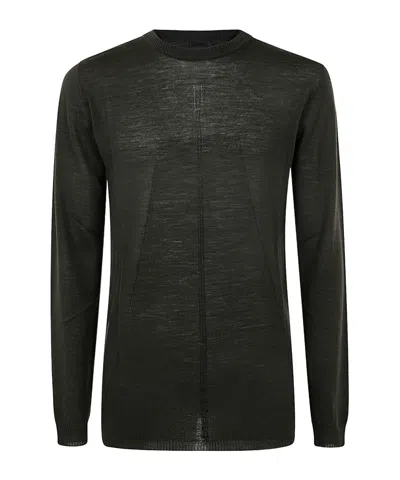 Rick Owens Crew Neck Wool Jumper In Black