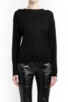 Rick Owens Black Crewneck Pullover In Semi Sheer Fabric Woman In Black