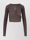 Rick Owens Crewneck Wrap Knitwear Long Sleeves Cropped In Multi