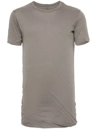 Rick Owens Crinkled Cotton T-shirt In Gray