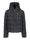 Rick Owens Cropped Hooded Down Jacket In Black