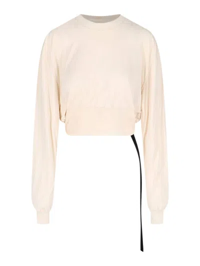 Rick Owens Crop T -shirt With Lace In White