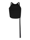 Rick Owens Crop Tank Top With Fringe In Black