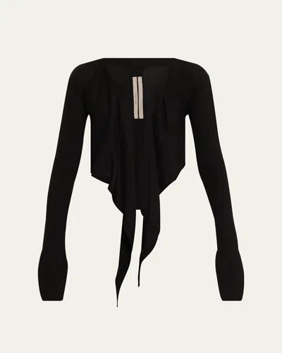 Rick Owens Crop Wrap Cardigan In Black