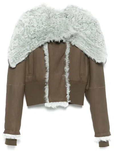 Rick Owens Cropped Alice Parka Jacket In 褐色