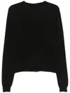 Rick Owens Cropped Biker Level Sweater In Black