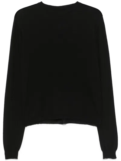Rick Owens Cropped Biker Level Sweater In Black
