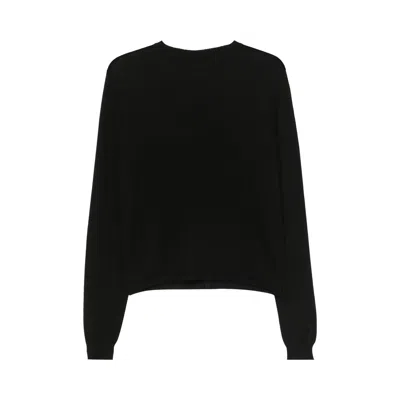 Pre-owned Rick Owens Cropped Biker Round Neck Sweater 'black' | Men's Size M