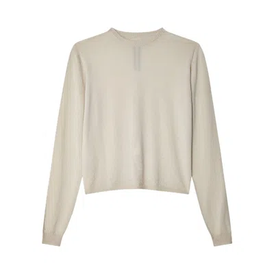Pre-owned Rick Owens Cropped Biker Round Neck Sweater 'dinge' | Grey | Men's Size S