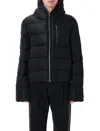 Rick Owens Black Cropped Hooded Down Jacket With Zip In Tech Fabric Man In Black