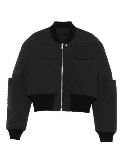 Rick Owens Cropped Bomber Jacket In Black