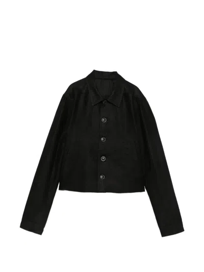 Rick Owens Cropped Button-up Jacket In Black