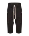 Rick Owens Cropped Cargo Track Pants In Black