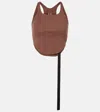 Rick Owens Cropped Cotton Jersey Tank Top In Brown