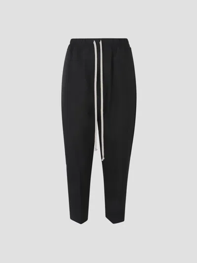 Rick Owens Cropped Drawstring Astaires Pants In Black