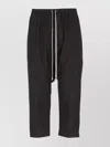 Rick Owens Cropped Drop-crotch High Waist Trousers In Black