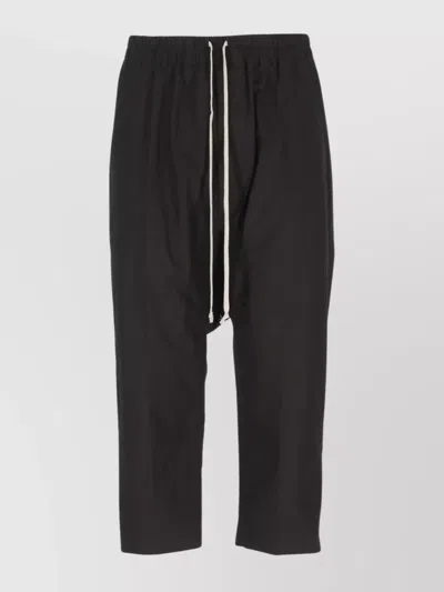 RICK OWENS CROPPED DROP-CROTCH HIGH WAIST TROUSERS