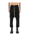Rick Owens Cropped Drop-crotch Trousers In Black