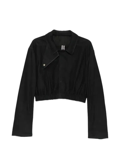 Rick Owens Cropped Elasticated-waist Jacket In Black