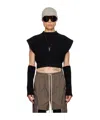 Rick Owens Black Cropped Sweater In Black
