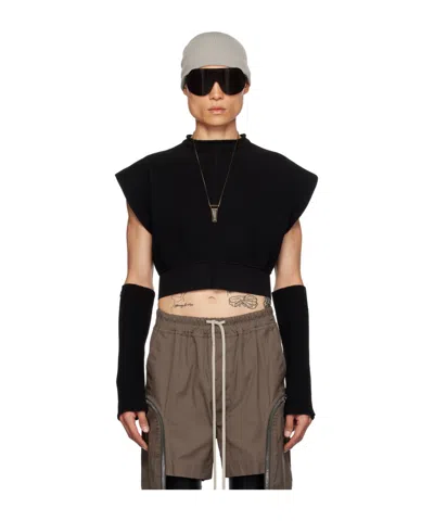RICK OWENS CROPPED FINE-KNIT TOP