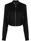 Rick Owens Cropped Flight Bomber In Black