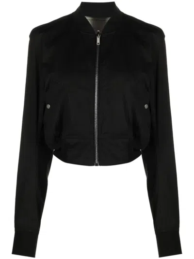 Rick Owens Cropped Flight Bomber In Black