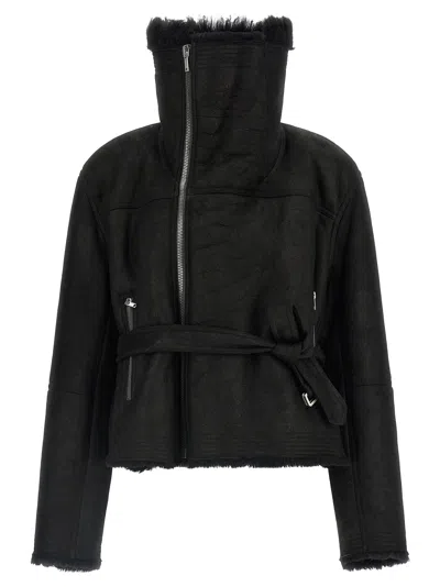 Rick Owens 'cropped Flight' Jacket In Black
