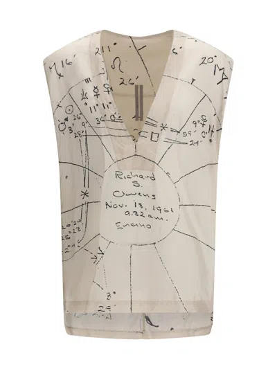 Rick Owens Cropped Flightsuit Top In Neutral