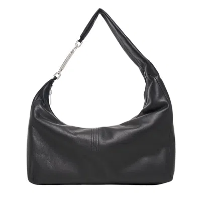 Rick Owens Cropped Gemini Bag Grainy Cow In Black