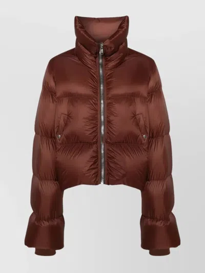 Rick Owens Cropped High Neck Puffer Jacket In 93 Throat