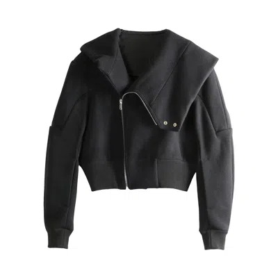 Pre-owned Rick Owens Cropped Hooded Flight Jacket 'black' | Men's Size 50