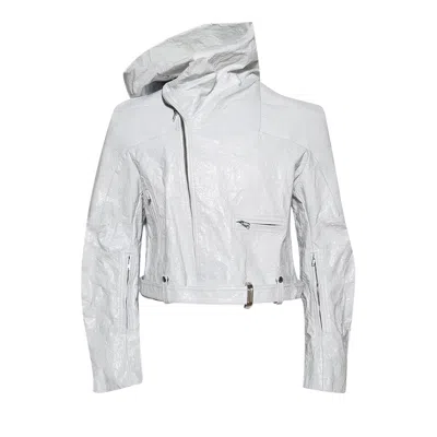 Pre-owned Rick Owens Cropped Hooded Stooges 'milk' | White | Men's Size Onesize