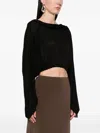 Rick Owens Black Hollywood Cropped Hooded Tunic Top