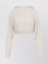 Rick Owens White Wool Cropped Hooded Pullover
